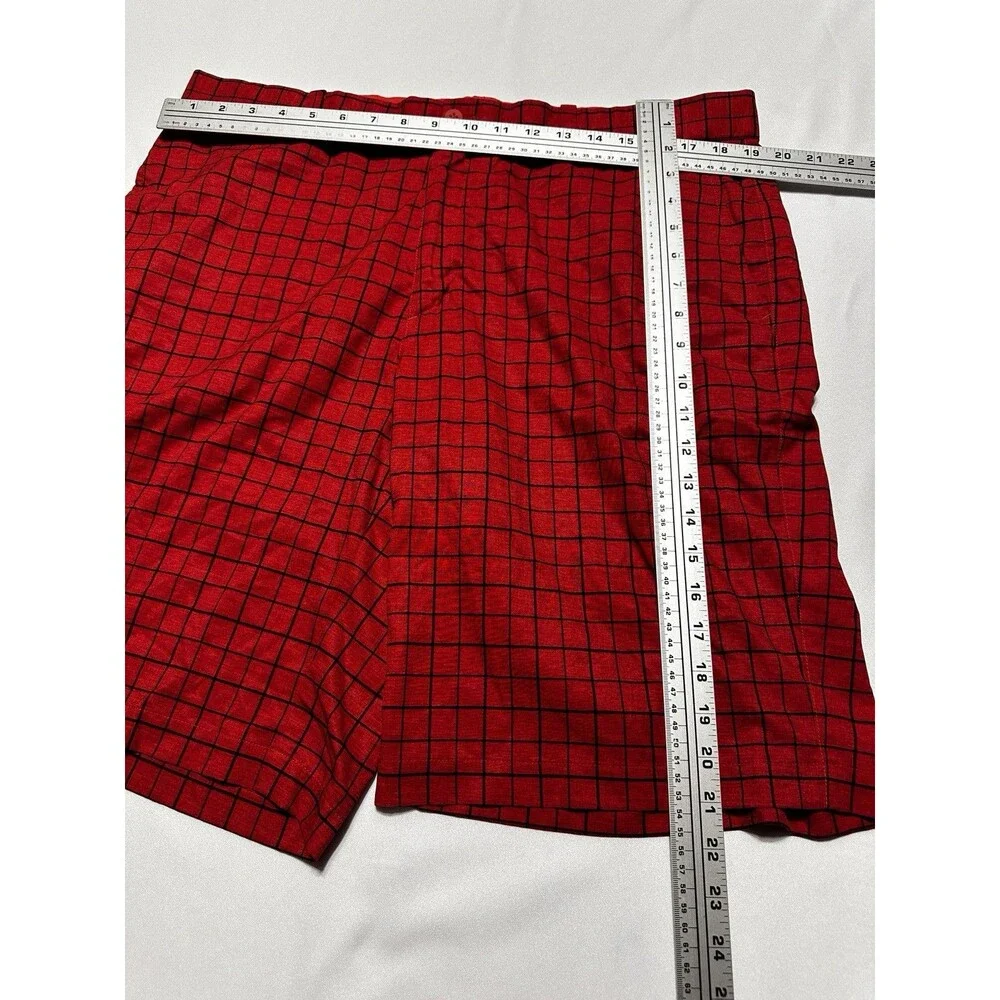 Nike Golf Shorts Mens Size 38 Red Black Grid Dri-FIT Tour Performance 639801-647